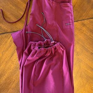 Cherokee, scrub pants, Burgundy wine, Drawstring Pants, Med